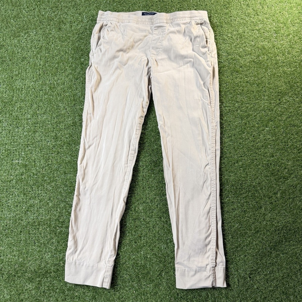 Abercrombie & Fitch Pants Mens Large Khaki Stretch Drawstring Waist Joggers